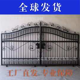 花园庭院铁艺防护进户门别墅庄园铁门铁艺大门手动铁门别墅大门