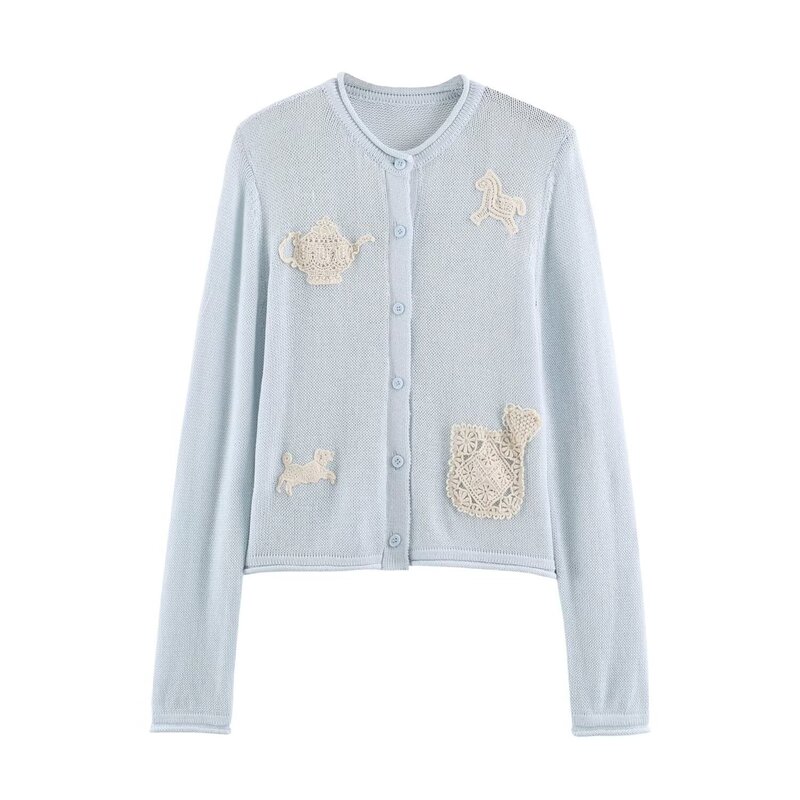 U Cross-border European and American Style 2026 New Fashionable Elegant Amazon Women's Clothing Wholesale Lace Crochet Knit Cardigan