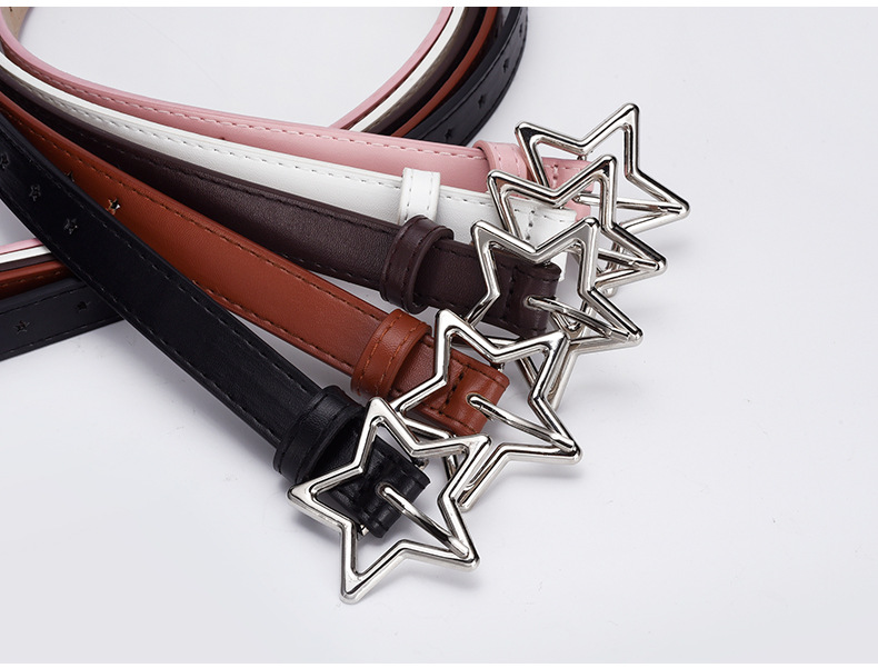 Women’s Star Buckle Belt – Versatile Pentagram Design For Jeans_voghion.com