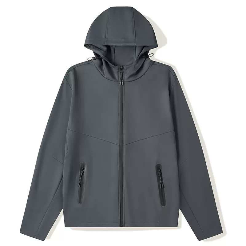 秋冬运动套装男风衣连帽开衫卫衣外套长裤两件套跑步训练休闲户外