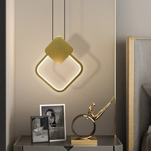 北歐床頭吊燈卧室創意ins網紅燈單頭線性藝術設計極簡輕奢吊線燈