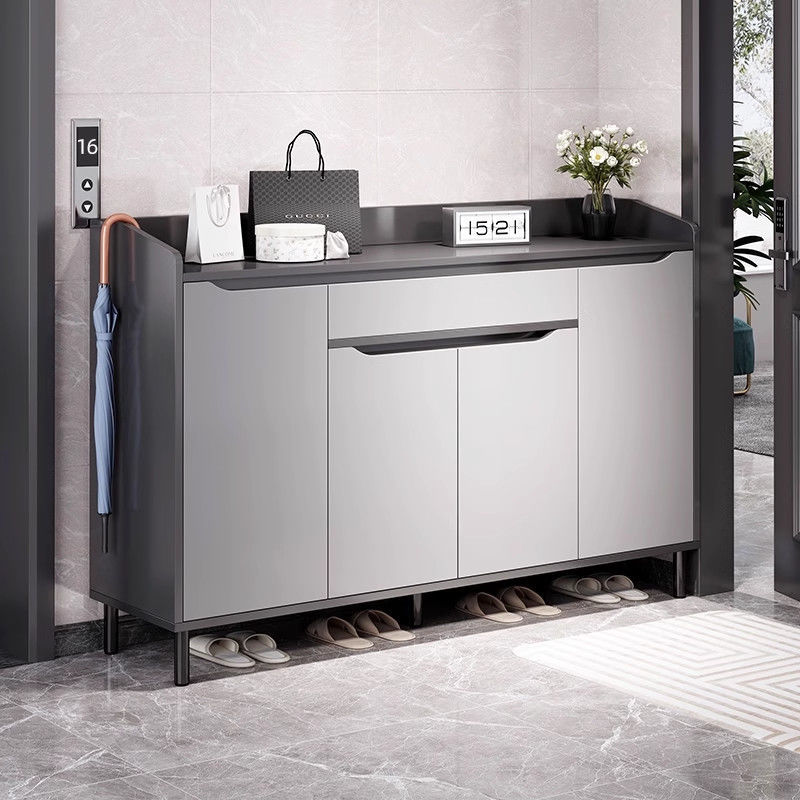 Entrance Door Shoe Cabinet Corridor Home Door 2025 New Storage Cabinet Integrated Wall Solid Wood Shoe Rack