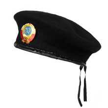 秋冬季羊毛帽子男部隊軍帽舞台帽警察保安帽防寒保暖畫家帽貝雷帽
