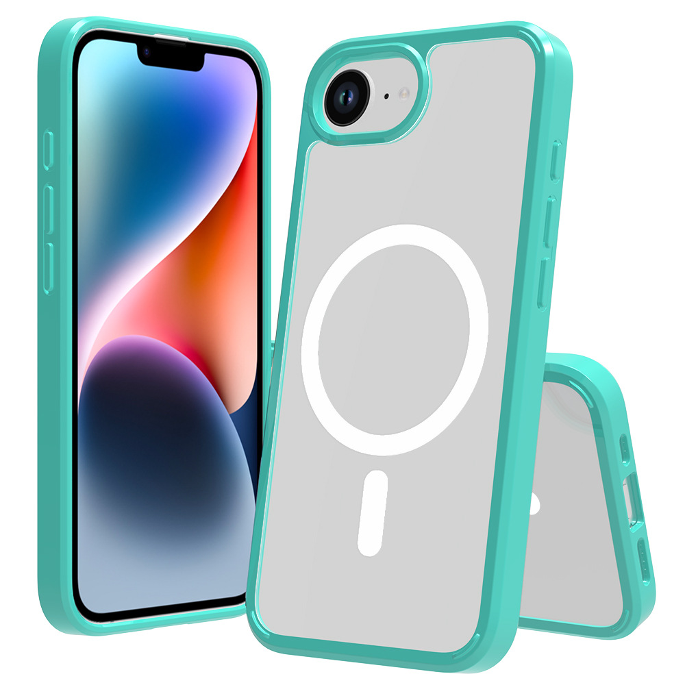 Aplicable para iphone16E acrílico 2 - en - 1 caja de teléfono móvil anti-caída cubierta de succión magnética transparente anti-racaña