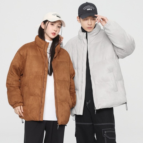 8805 Winter Couple Stand Collar Faux Fur Hooded Sweatshirt Loose Windproof Warm High-Quality Fashion Trendy Versatile