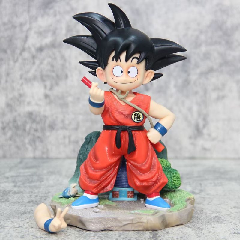 ドラゴンボールスーパーサイヤ人GK子供時代悟空比心比耶トレーニング服公仔アニメフィギュア|undefined
