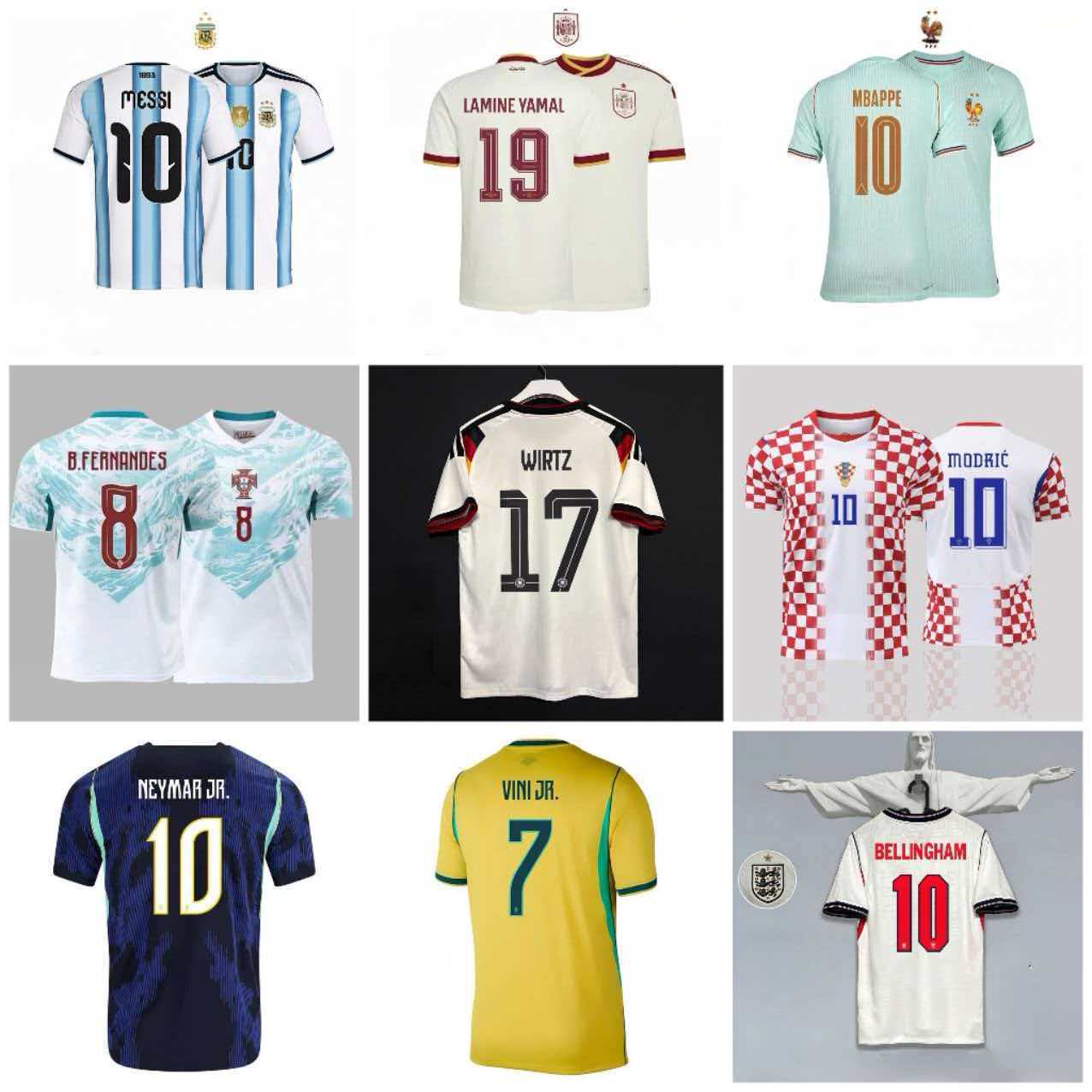2627 World Cup Spain Argentina Spain France England Brazil Portugal Germany Football Jerseys