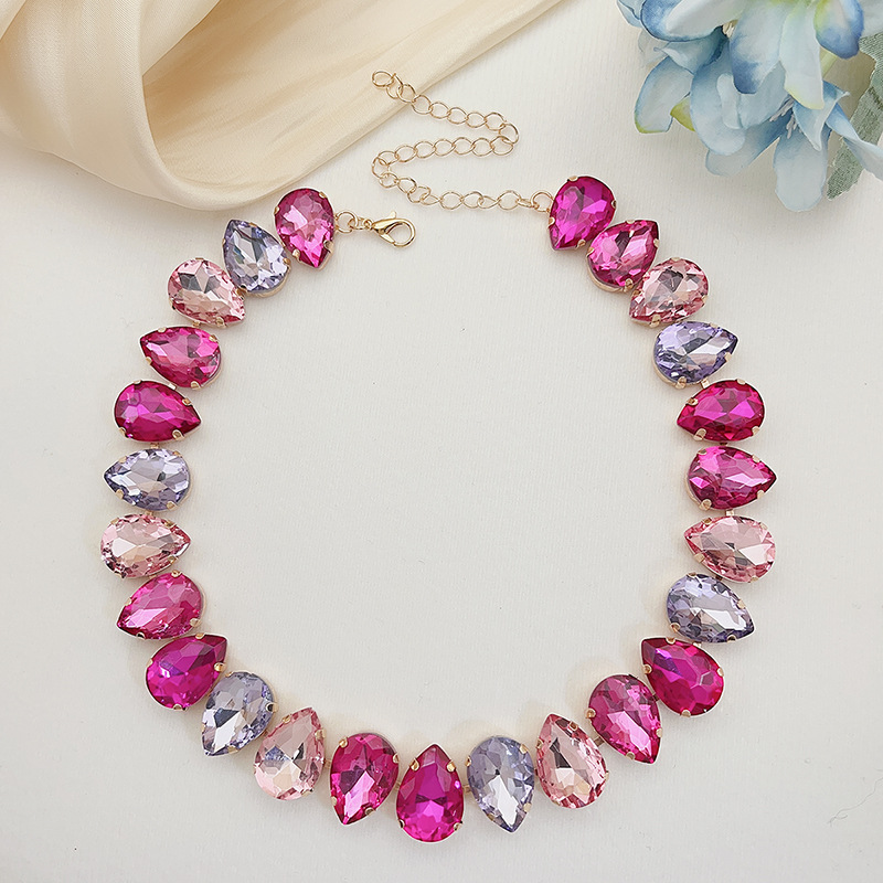1 Piece Quantity Daily Occasion Artificial Crystal Material Vacation Water Droplets Artificial Crystal Women's Necklace