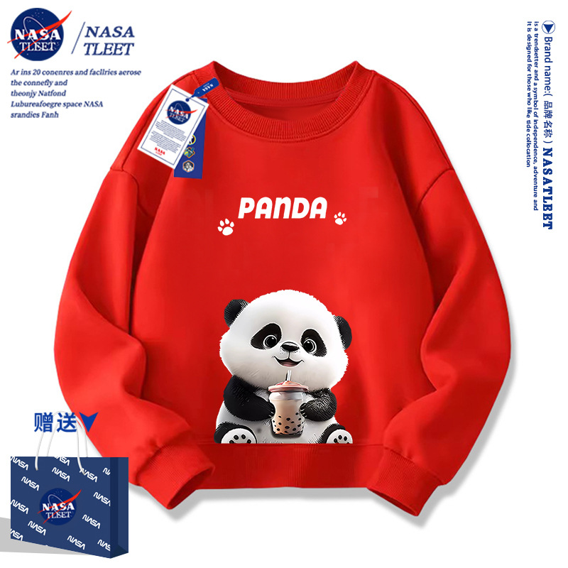 NASA Men's New Panda Hoodie 2024 Stylish Large Children's Top for Boys and Girls Children's Clothing