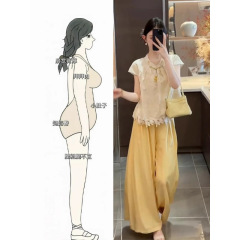 プラスサイズの太ったmmの新しい中国風レースステッチ刺繍シャツワイドレッグパンツの夏服のセット女性用の美しいスーツ