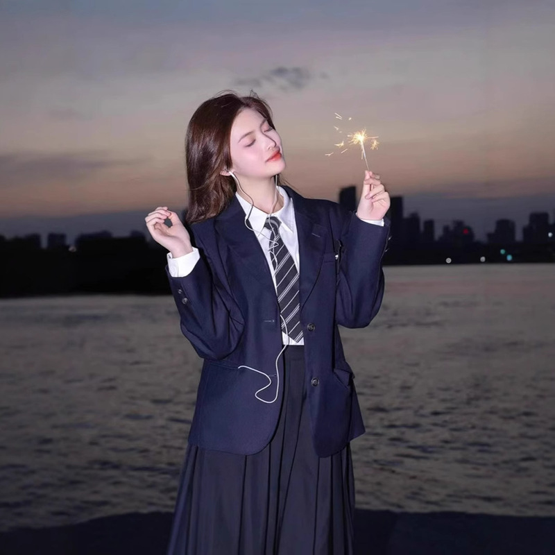 Suit Jacket, Jk Uniform Skirt, Autumn and Winter Plaid Suit Set, Three-Piece Set for Women, Preppy Style, Fresh and Sweet