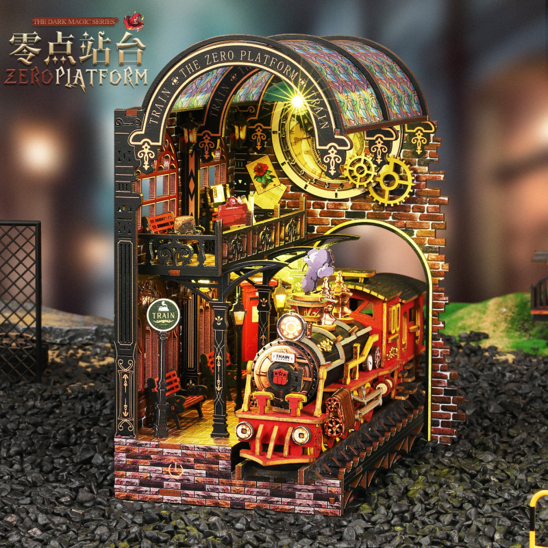 巧乐星diy小屋XSL-03零点站台 手工拼装创意复古迷你屋模型礼物|undefined