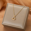 Necklace stainless steel, swan, chain for key bag , accessory, does not fade, simple and elegant design, four-leaf clover, 18 carat, internet celebrity