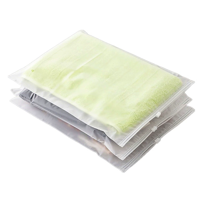 В наличии Оптовая Матовая сумка на молнии Прозрачная сумка для хранения Сумка для упаковки одежды Бюстгальтер Пластиковая сумка Сумка для одежды