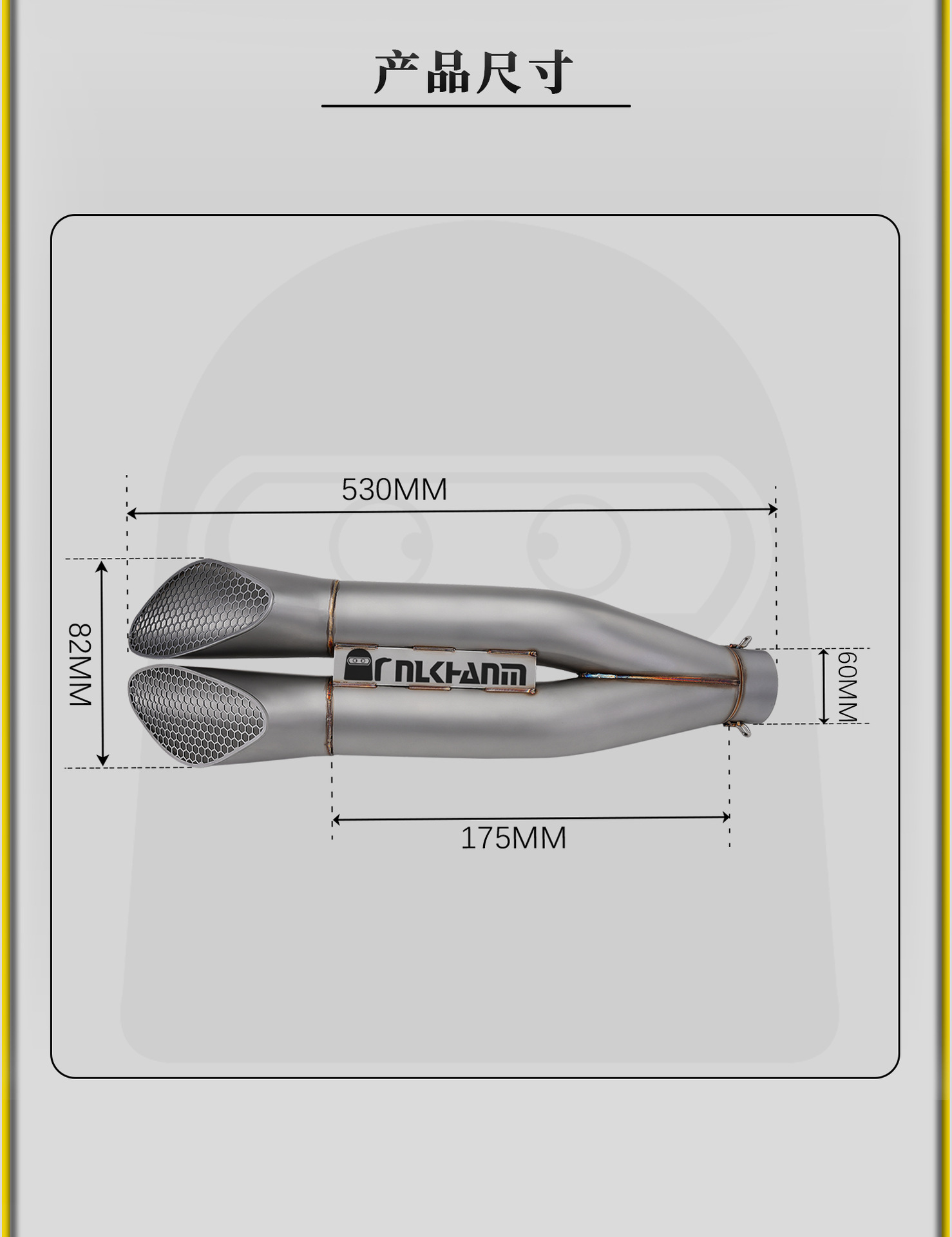 Motorcycle Modified Exhaust Pipe DIY Exhaust Pipe Racing Sound Stainless Steel Twin Exhaust Tail Section 51/60mm Universal