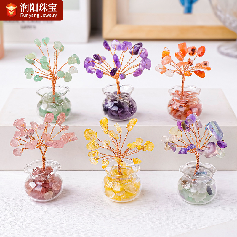 natural crystal tree ornaments cornucopia topaz fortune tree crystal gravel diy crystal potted plant car ornaments natural crystal tree ornaments cornucopia topaz fortune tree crystal gravel diy crystal potted plant car ornaments