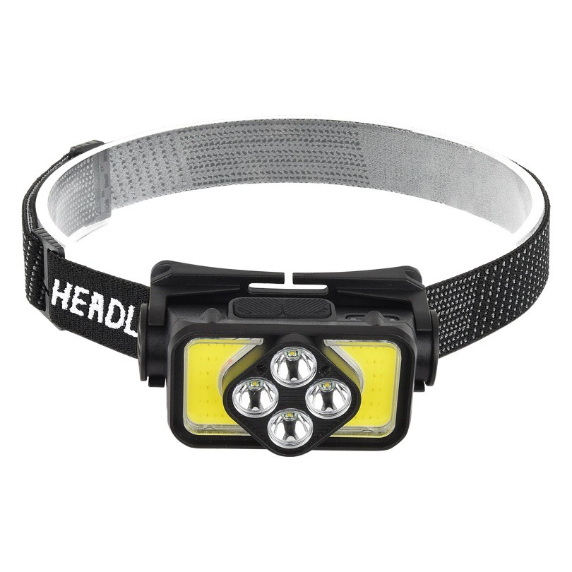 Новая светодиодная фара с зарядкой через Type-C, датчиком, для ночной рыбалки, портативная, мощный свет, для активного отдыха и ночного бега