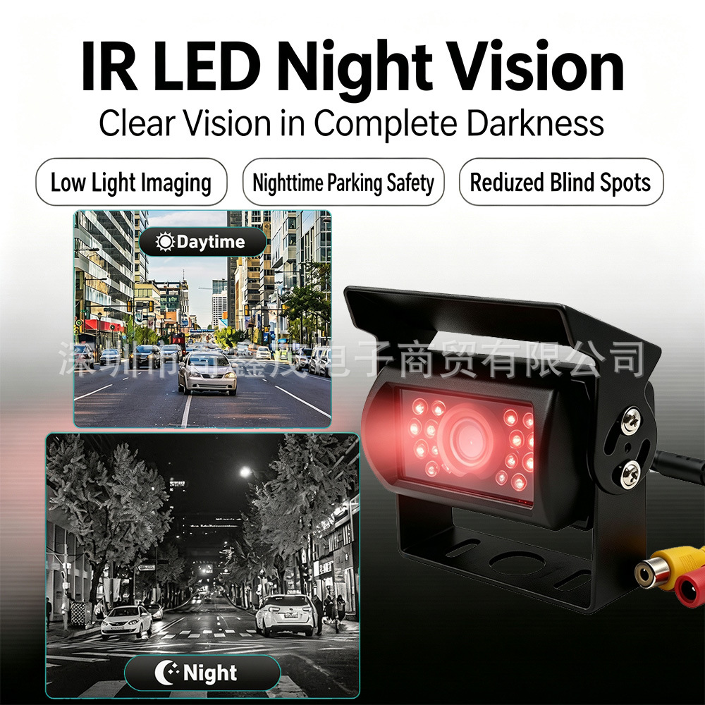 HD Truck Reversing Camera 12-24V Infrared Night Vision Waterproof Bus Truck RV Vehicle Monitoring