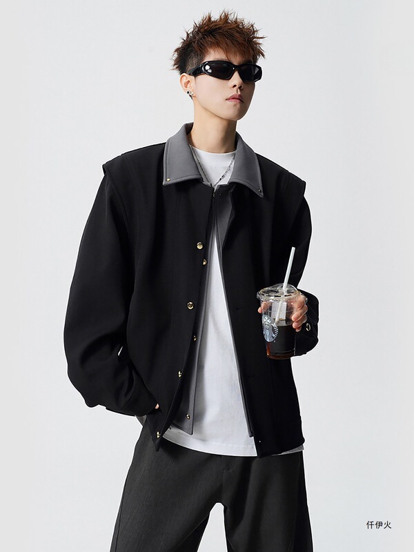 High Street Retro American-Style Loose-Fitting Spring and Autumn Workwear Jacket for Men, Barn-Style Couple's Sports Top, Vest, Lapel Coat High Street Retro American-Style Loose-Fitting Spring and Autumn Workwear Jacket for Men, Barn-Style Couple's Sports Top, Vest, Lapel Coat