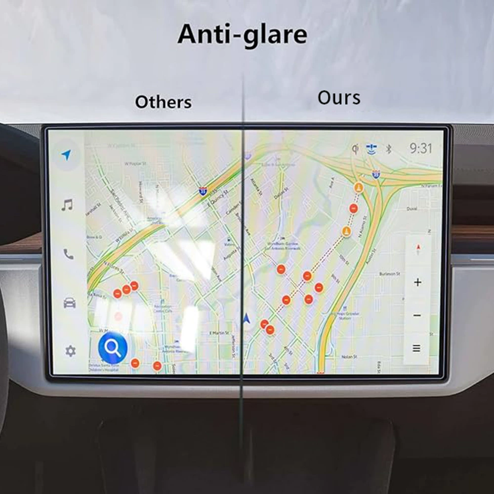 Подходит для Tesla Model 3/Y: антибликовая AR-пленка для экрана центральной консоли, обновлённая версия защитной навигационной плёнки