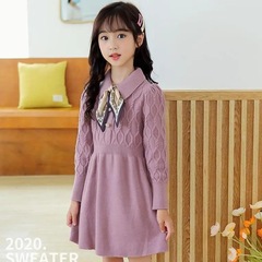 女童毛衣連衣裙秋裝新款洋氣中大兒童網紅春秋季針織長袖公主裙子