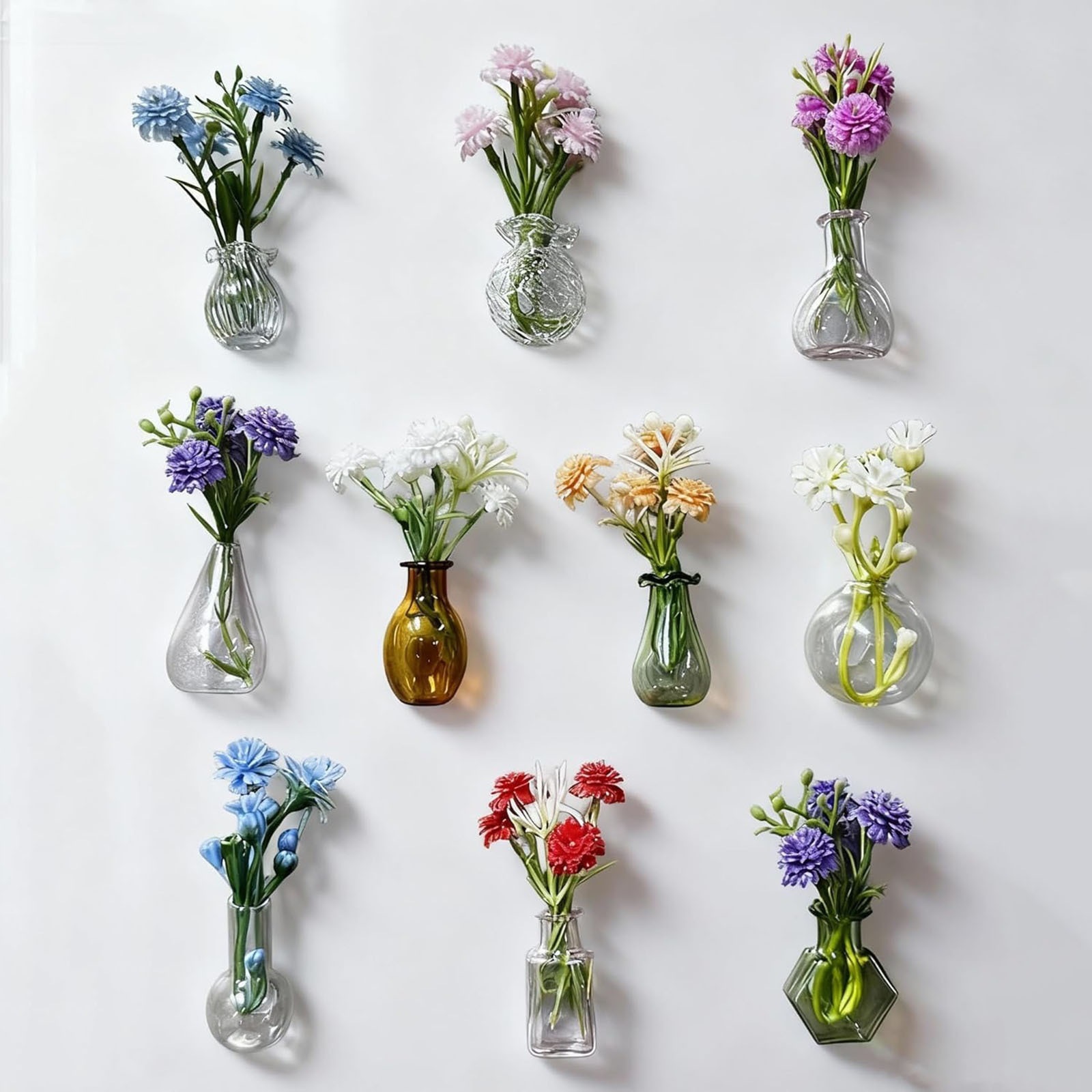 Mini vasos de adsorción transfronterizos refrigerador pegatinas decoraciones ins cerámica mosaico mini vasos de flores para gatos deben recolectar botellas