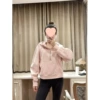 ↤↤↤Grey pink (hooded, full zipper) [Loose and slimming] -S waist/shoulder/versatile/solid color/American style/bm↦↦↦