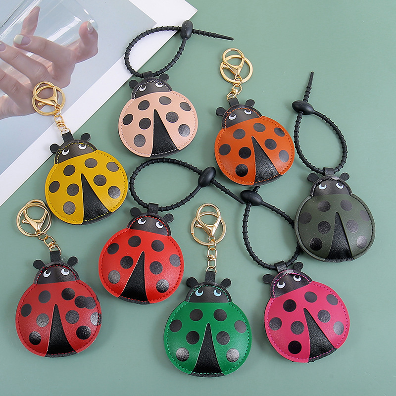 Leather Keychain Seven-Star Ladybug Pendant Girls Bag Pendant Cute Cartoon Insect Backpack Decoration Small Gift Leather Keychain Seven-Star Ladybug Pendant Girls Bag Pendant Cute Cartoon Insect Backpack Decoration Small Gift