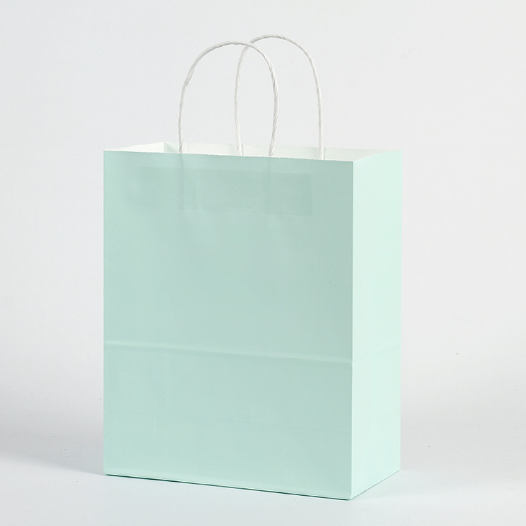 Publicidad bolsa de papel Kraft en stock bolso para llevar leche té bolso de compras logotipo impreso Universal color caramelo