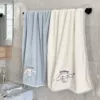 【Cute Cinnamon Dog】*【Pack of Two Bath Towels】-Blue + White ✦✦