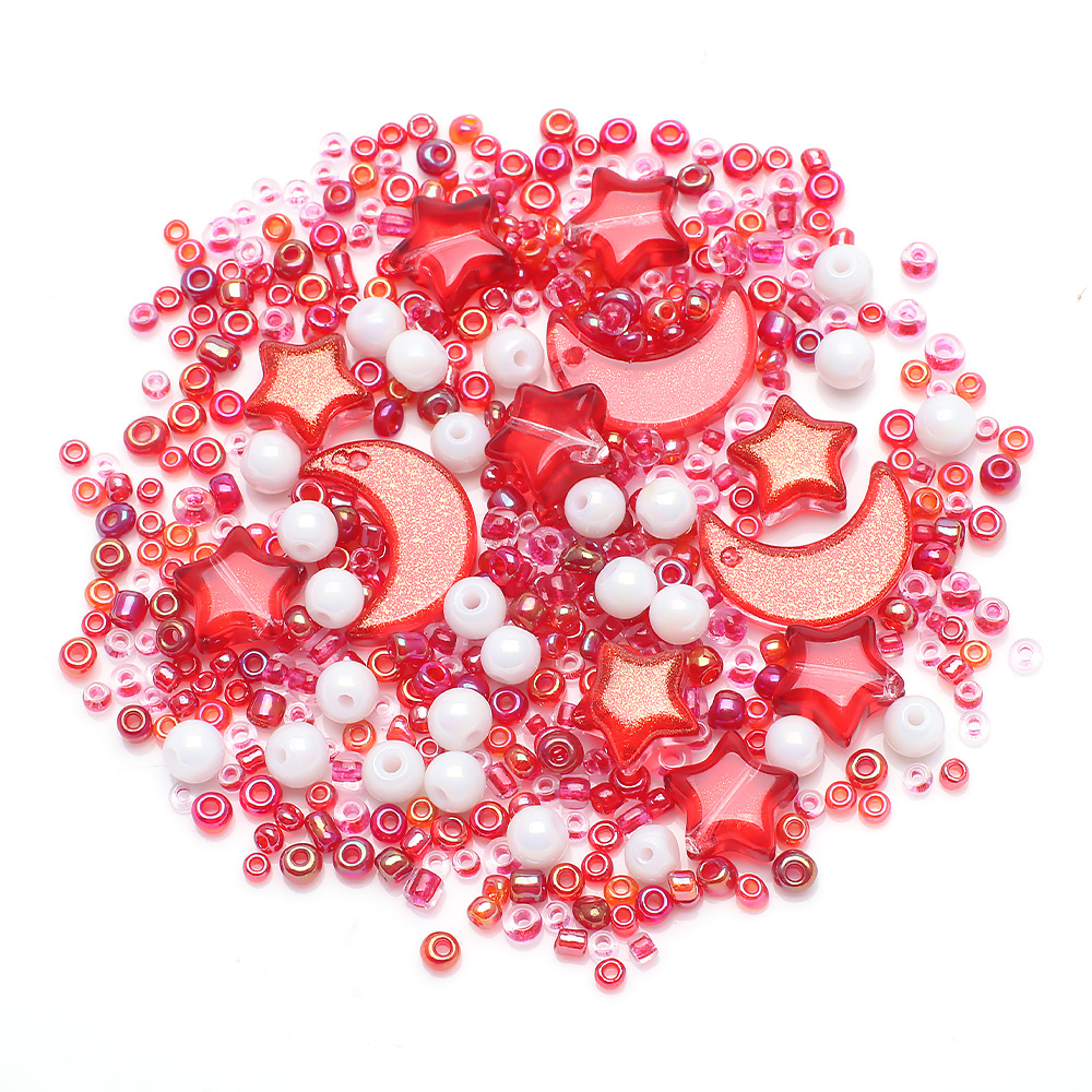 1 Set 12 * 16mm Diameter 10mm Diameter 4mm Glass Glass Round Star Moon Beads display picture 6