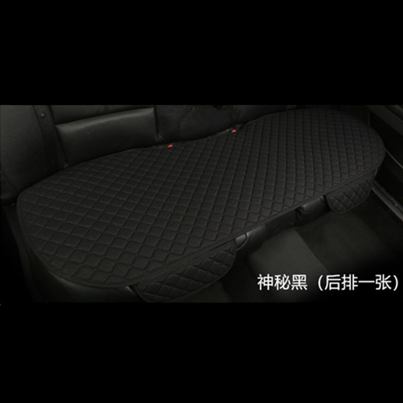 Seasons Breathable — Universal Seat cushion, seat cover - square-linen-mysterious-black-one-rear-row-standard