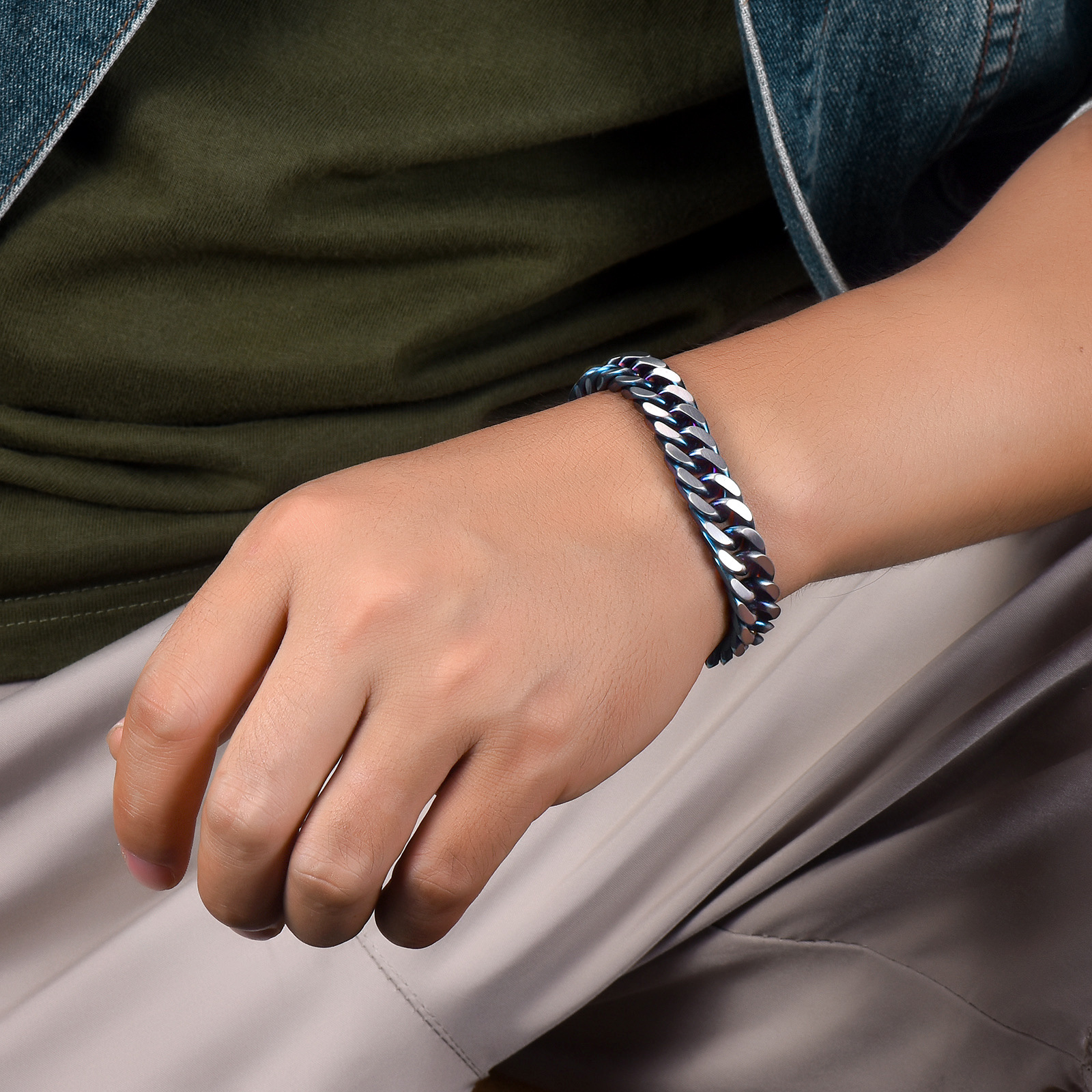 Men's Cuban Link Bracelet Stainless Steel Waterproof Jewellery_voghion.com