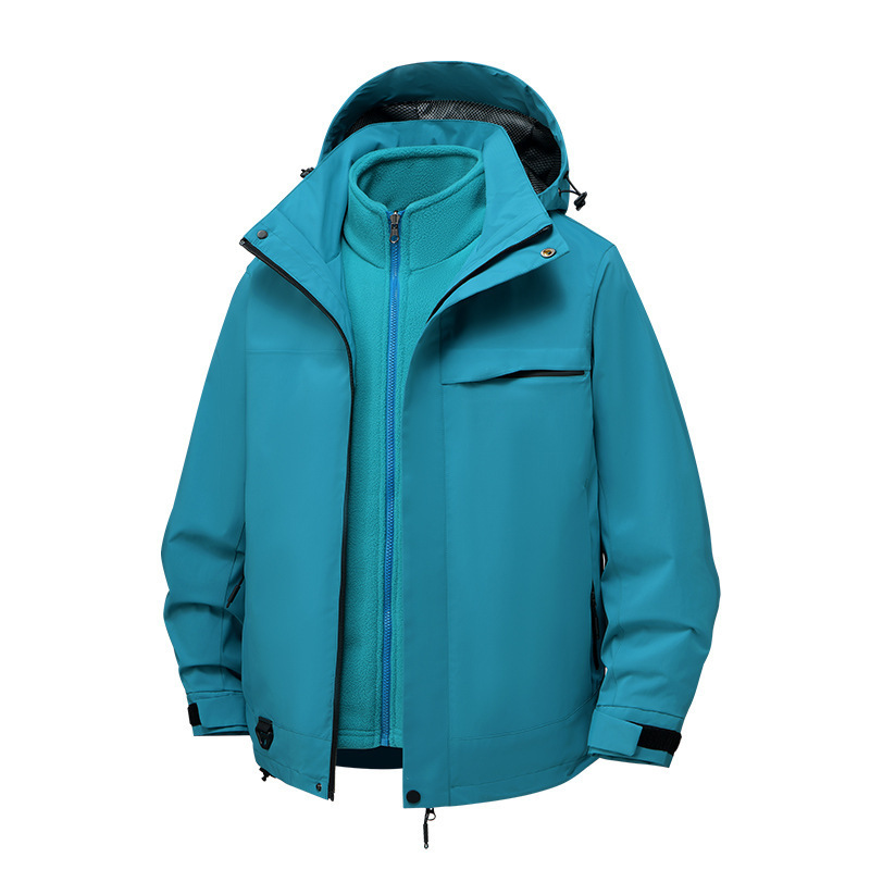 骆陀同款冲锋衣三合一女秋冬户外防风防水情侣登山服新款连帽外套|undefined