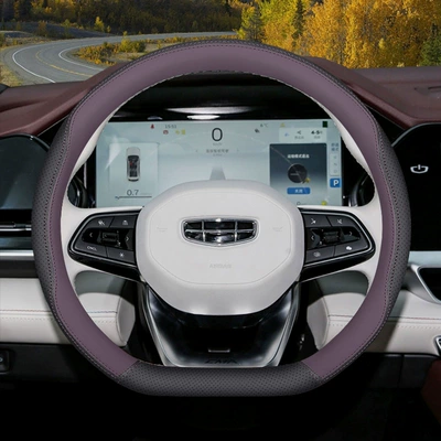 Covers Ultra-Thin Anti-Slip Hand-Sewn Car — Steering wheel cover - type-d-black-fog-purple-geely-xingyue-l
