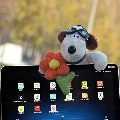 Car ornaments, Repair Rearview Mirror Ornaments Lie-prone - get-orange-blossom-flying-mirror-dog-lying-screen-ornament