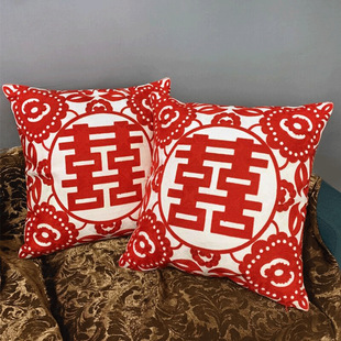 Sofa cushion pillow case single-sided embroidered pillow case cotton canvas home embroidered pillow case Wholesale