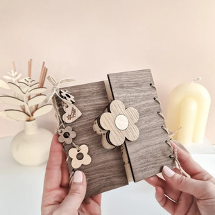 Cross-border New Mother's Day Flower Card Holiday Party Decoration Decoration Creative Forget-me-not Wooden Greeting Card