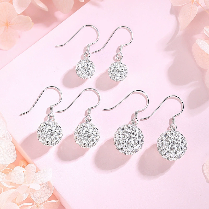 Silver мытье, серьги, глина, серебро 925 образец, Республика Корея, оптом