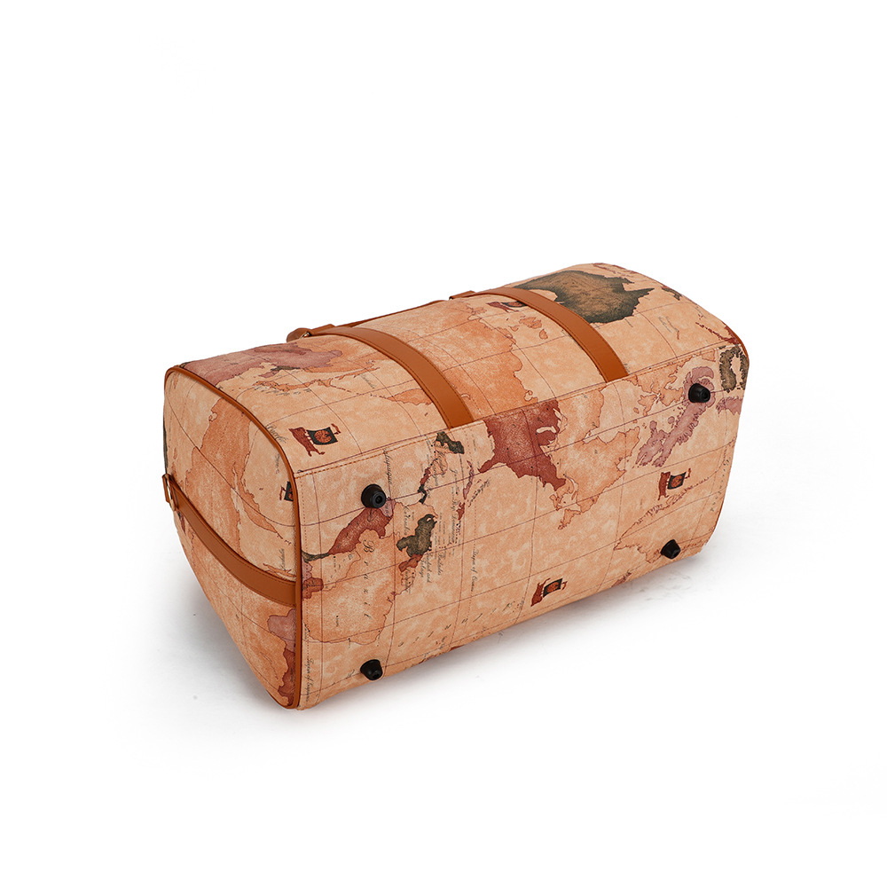 Trendy soft leather travel hand-held large capacity diagonal cross bag, short distance business trip PU luggage bag_voghion.com