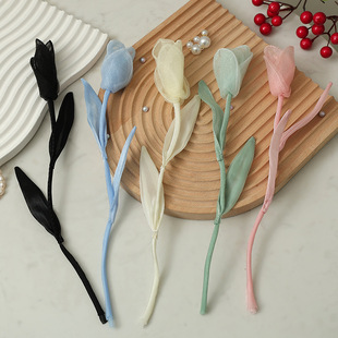 Handmade three-dimensional decorative bag corsage dress accessories clothing accessories Korean mesh rose tulip flowers