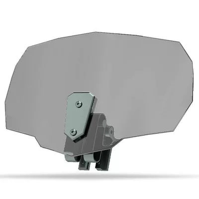 Motorcycle front windshield | windscreen with kite line - approximate-dimensions-height-215width-315smoky-gray-electrostatic-film