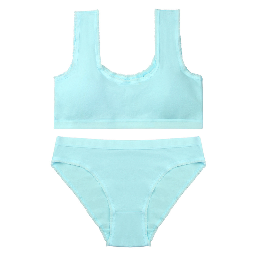 Ropa interior de algodón puro para niñas 12-16 años, estudiantes de primaria y secundaria, ropa interior de desarrollo para niñas, ropa interior de sujetador delgada sin anillo de acero