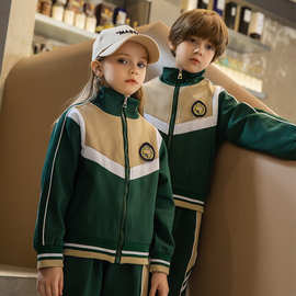 小学生校服春秋季套装一年级运动会绿色班服儿童幼儿园园服三件套