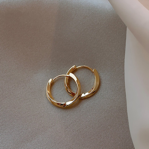 Women's Trendy Minimalist Design Light Luxury Gold Hoop Earrings—Sophisticated Circular Ear Accessories,  New Collection