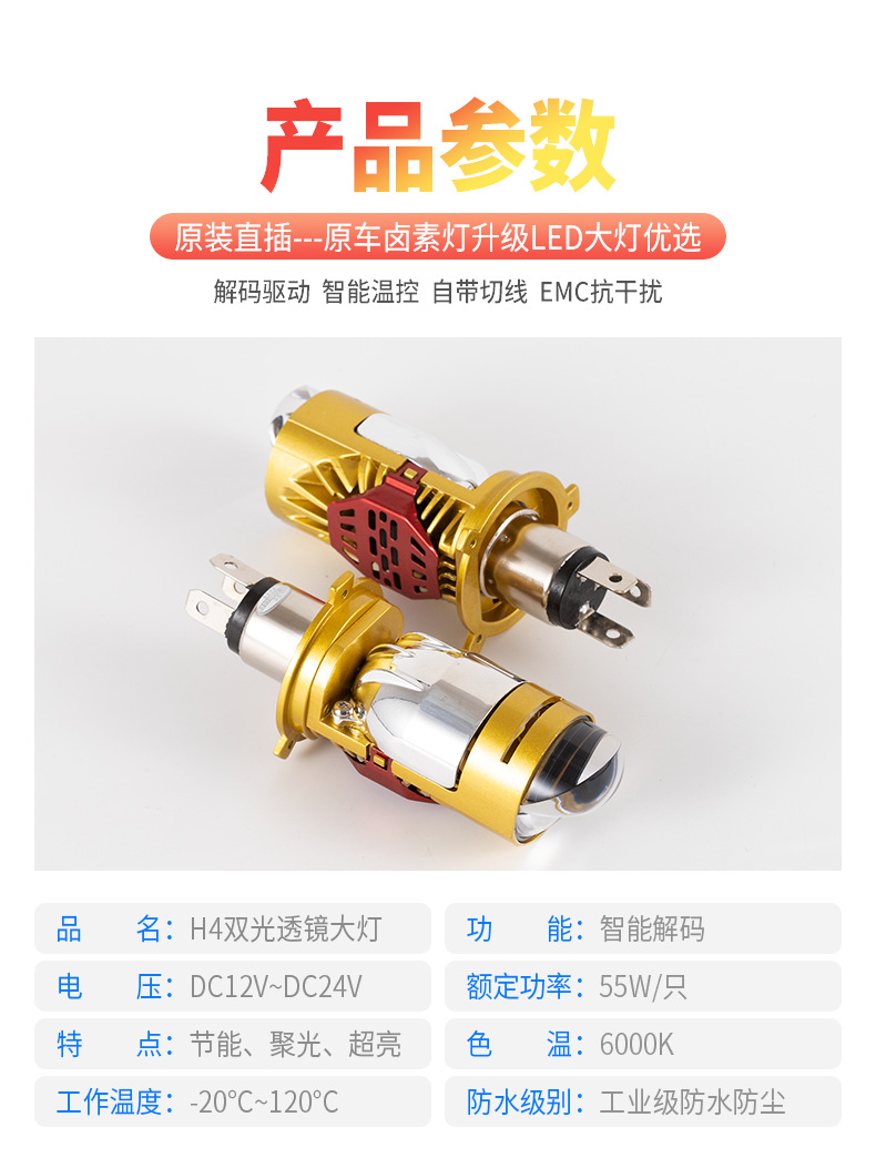 M01J car lens LED headlight lens bulb car motorcycle bulb