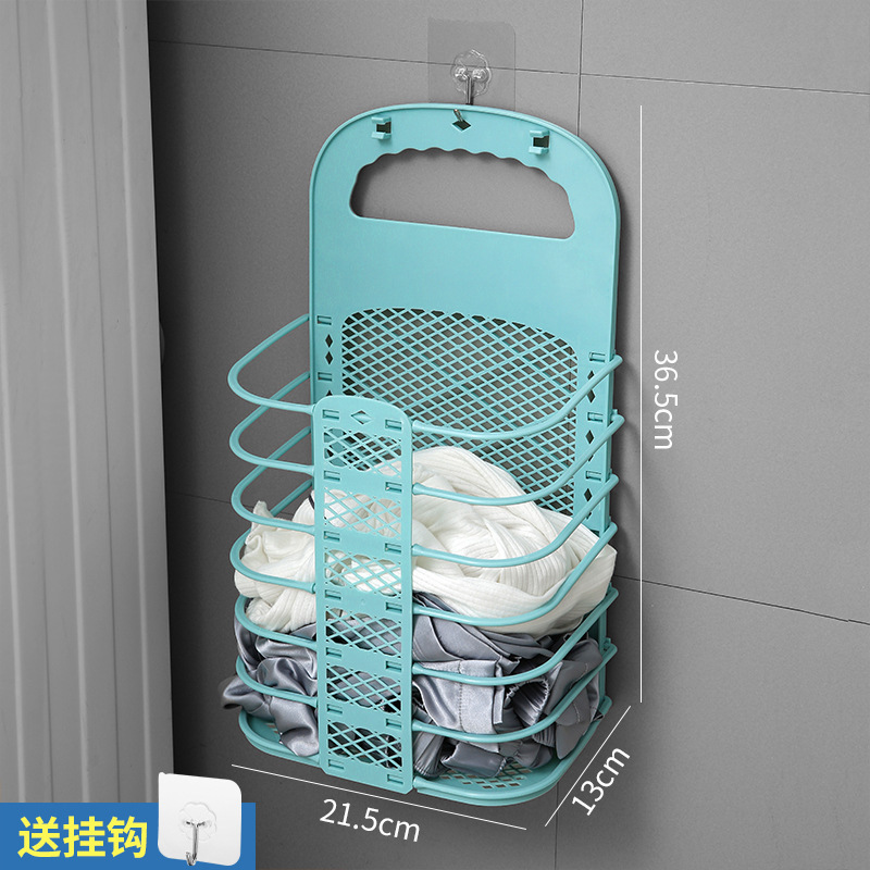 脏衣篮壁挂可折叠家用换洗衣服筒蓝筐篓浴室挂墙北欧塑料收纳神器|undefined