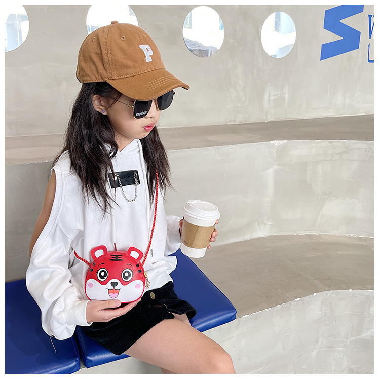 2022 Year of the Tiger New Children's coin Purse, Auspicious Tiger crossbody fashionable pu cute single-shoulder bag for both men and women undefined