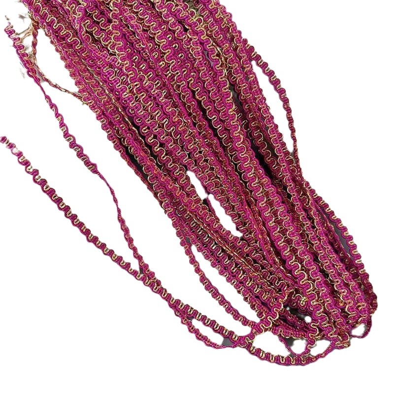 25 m 0,5 CM pequeña curva de dos colores de oro y plata de la cinta de encaje de seda núcleo de alambre DIY collar artesanía accesorios de ropa