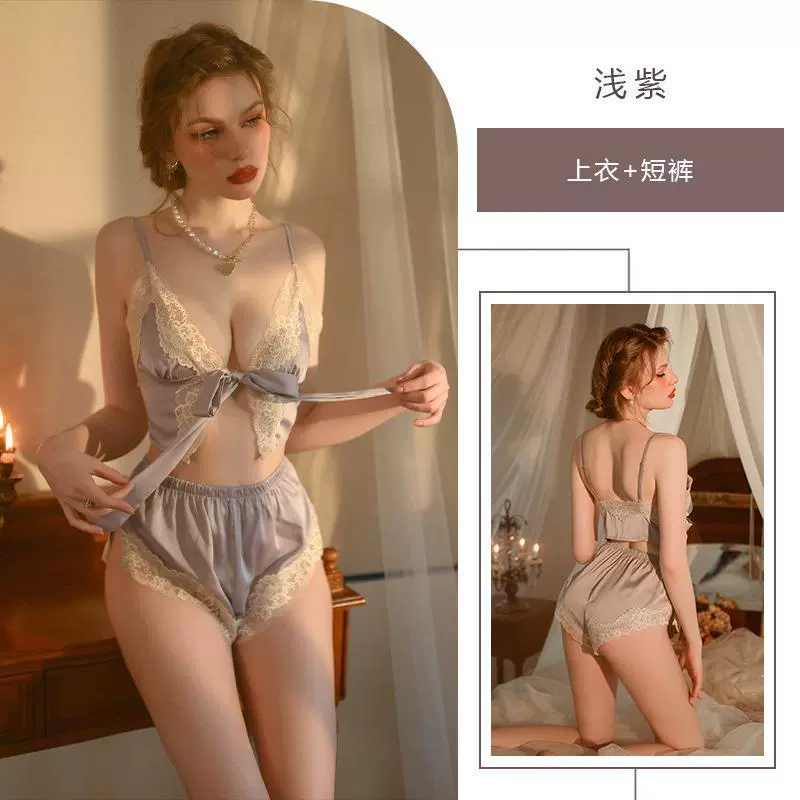 Sexy summer pijama, silk lace set, lifting effect